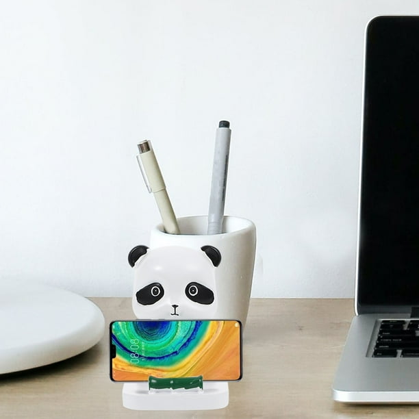 unbranded Soporte Para Teléfono Móvil Con Panda Multicolor En Resina Para Escritorio Y Oficina