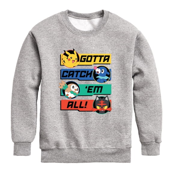 Pokémon - Gotta Catch Em All - Youth Boys Crew Fleece Sweatshirt