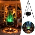 thumbnail image 2 of Witch Cauldron Halloween Decoration Black Plastic Large Witch Cauldron On Tripod with Lighting Decorative Cauldron Halloween Decoration for Porch Yard, 2 of 8