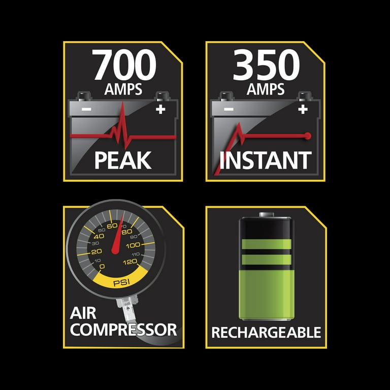 Stanley 700 amp camo jump starter with sale air compressor
