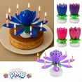 thumbnail image 4 of PMU Birthdays Lotus Flower Musical Birthday Candle Spinning Birthday Cake Decoration Blue pkg/3, 4 of 8
