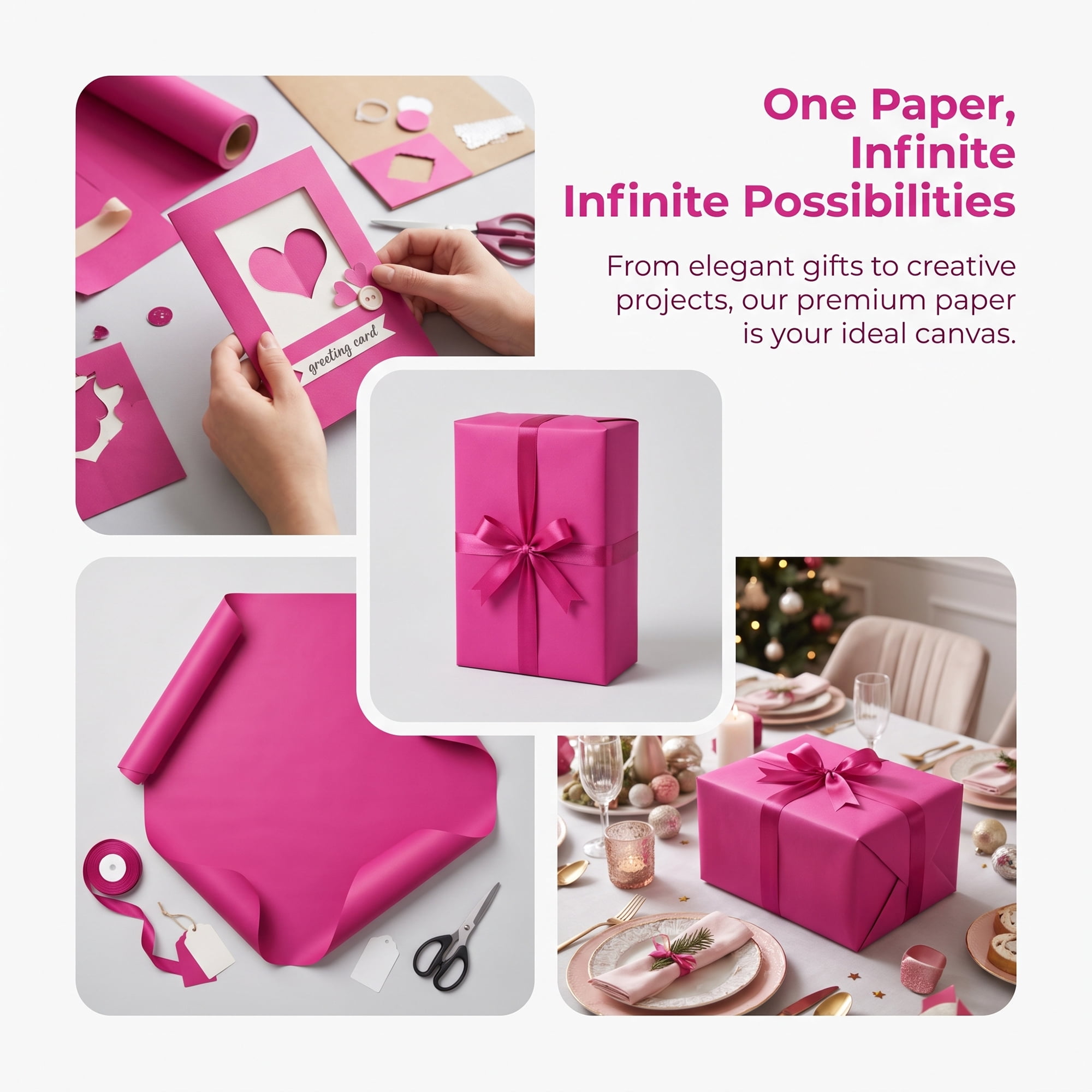 Unique Bargains Gift Wrapping Paper Anti-Tear Giant Matte Sheets Rose Pink 39.4" x 27.6"