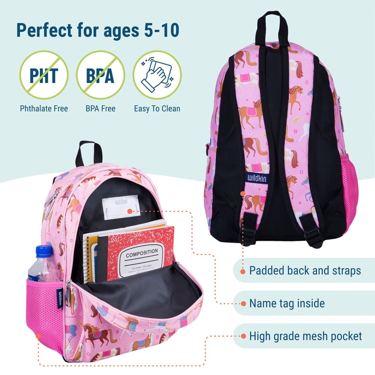 Wildkin Cute Book Bag: 15 Inch Kids School and Travel 