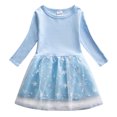 thumbnail image 2 of YTDSCS Kids Toddler Girls Spring Autumn Dresses Baby Girl Long Sleeved Mesh Patchwork Stylish Skirt Kid Medium Length Dress,Sizes 1-9T, 2 of 9