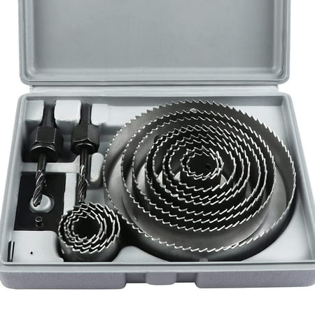 

HSEAMALL 16PCS Hole Saw Kit 19-127mm Carbon Steel Downlights Drill Bit Tools Cutter for Soft Wood Plywood PVC Board