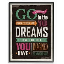 Stupell Industries Go Confidently Inspirational Vintage Word Design Framed Wall Art by Ester Kay