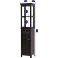thumbnail image 3 of Spirich Bathroom Freestanding Storage Cabinet with Two Tier Open Shelves, Tall Slim Cabinet with Door and Drawer, Free Standing Linen Tower (Espresso), 3 of 14