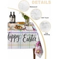thumbnail image 5 of Spring Easter Rectangle Tablecloth, Watercolor Eggs Gnomes Flowers Leaf Plaid Waterproof & StainResistant Tablecloth, Washable Oil-proof Table Cover for Dining/Party/Wedding/Camping/Buffet 52x70 In, 5 of 9