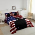 thumbnail image 2 of American Flag Bedding Soldier Salute for Usa Flag Comforter Set Room Decor,Army Gift Military Bedding for Teens Youth Veteran Vintage Stars and Stripes Comforter Soldier Silhouette Quilt Full, 2 of 5