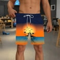 thumbnail image 3 of Chiccall Mens Hawaiian Floral Shorts 2025 Summer Tropical Elastic Waist Drawstring Pocket Swim Trunk Blue ①, 3 of 5
