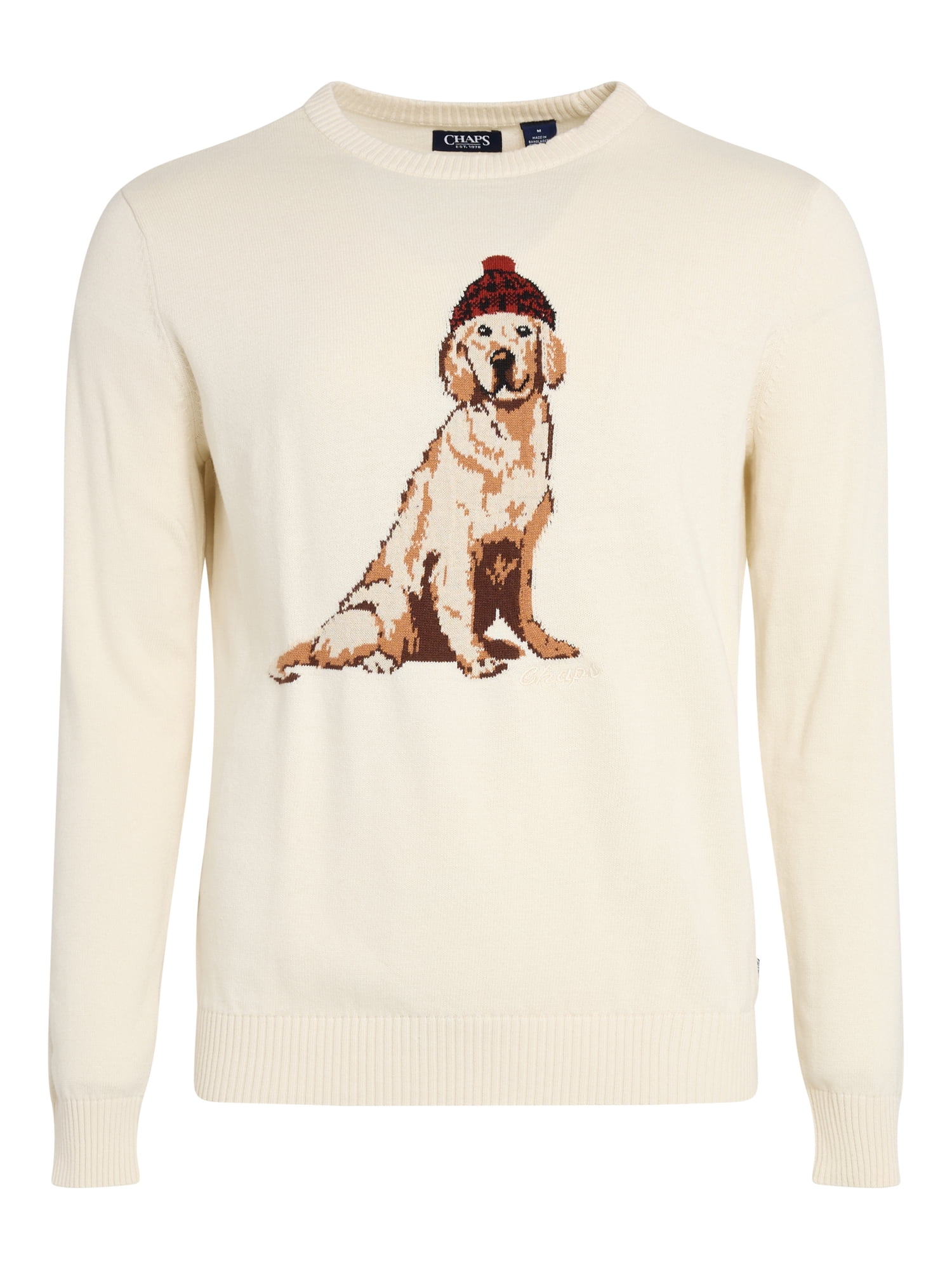 Chaps Men's & Big Men's Cotton Novelty Holiday Crewneck Sweater, Sizes S-3XL