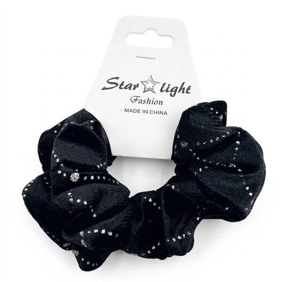 2 PCS Sparkling Ribbed Velvet Scrunchie Elegant No-Snag Tie