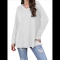 thumbnail image 1 of Blusas de Mujer de Larga con Cuello en V, Túnicas Casuales, Camisas Básicas, Blusas Holgadas XXL, 1 of 7