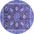 thumbnail image 1 of Ahgly Company Machine Washable Indoor Round Abstract Blue Modern Area Rugs, 8' Round, 1 of 4