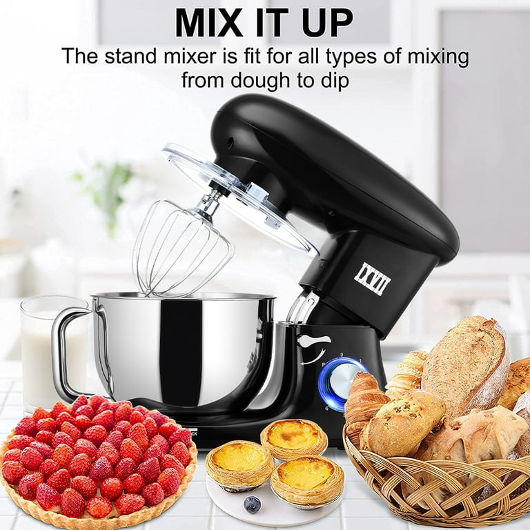 Electric Mixer 6 Speed Stand Mixer with 3 Quart Stainless Steel Mixing Bowl New