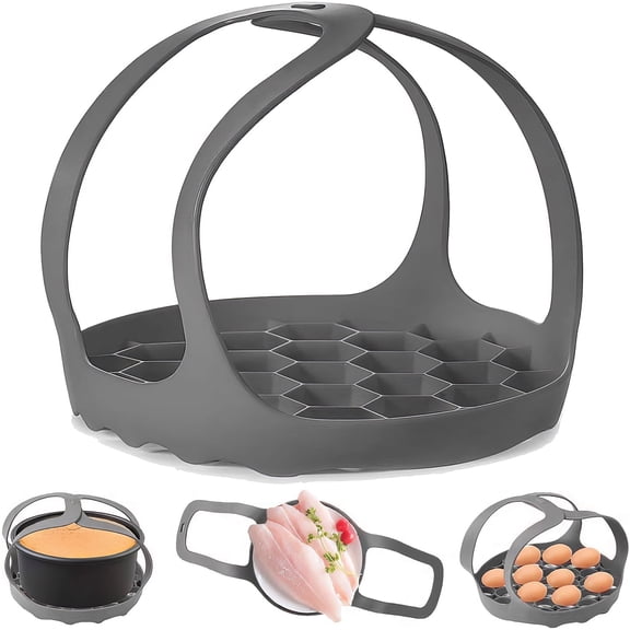 Ddluck Pressure Cooker Sling, Food-Grade Silicone Gray BPA-Free for Baking, Frying, Cooking