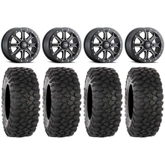 ITP Inertia Beadlock 14" Wheels Black  40mm 30" XC450 Tires Can-Am Maverick X3 / Honda Pioneer 1000 / Talon
