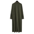 thumbnail image 4 of CONZONE Mens Arabic Robe Long Sleeve Traditional Attire Thobe for Men Trendy Casual Graphic Stand Collar Soft Lightweight Tops, 4 of 7