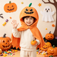 thumbnail image 5 of Otqutp Toddler Halloween Poncho Jack O Lantern Tattered Hem Cloak Pumpkin Hooded Cape Fall Baby Holiday Themed Outfit for Boys Girls, 5 of 7