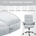thumbnail image 4 of BUPPLEE Executive Office Chair Velvet Ergonomic Style, Swivel Flip-Up Arms, 4 of 10