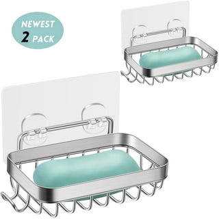 Cheers US Soap Dish for Shower Wall Mounted with Drain - Bar Soap Holder  Soap Saver - Stop Mushy Travel Soap Container Bar Soap Box Tray 