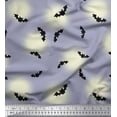 thumbnail image 1 of Soimoi Georgette Viscose Fabric Moon & Bat Halloween Print Fabric by The Yard 42 Inch Wide, 1 of 3
