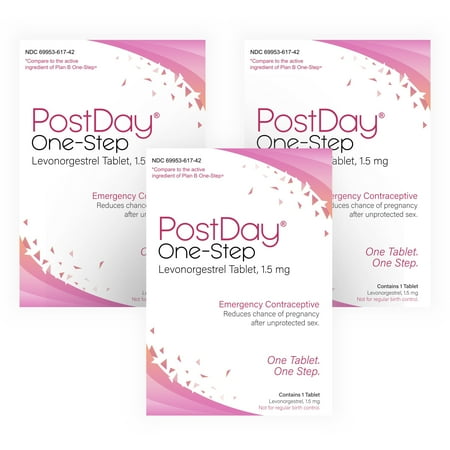 PostDay One-Step Levonorgestrel 1.5mg - Emergency Contraceptive - 3 Tablets