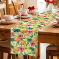 thumbnail image 5 of Summer Pineapple Table Runner 90 Inches, Tropical Fruits Lemon Sage Green Plaid Bed Runner Dresser Scarves Tabletop for Indoor Outdoor Parties/Ceremony/Banquet, 13" x 90", 5 of 9