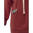 thumbnail image 4 of A2Y Women's Relax Fit Kangaroo Phone Pockets Hoodie Sweatshirts Fired Brick L, 4 of 5