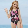 thumbnail image 2 of SEANATIVE Bathing Suit One Piece Floral Size 11-12 Pink Butterfly V Neck Swimwear Body Suits Skin-Friendly Kids Swimsuit Cover Up Girls, 2 of 7