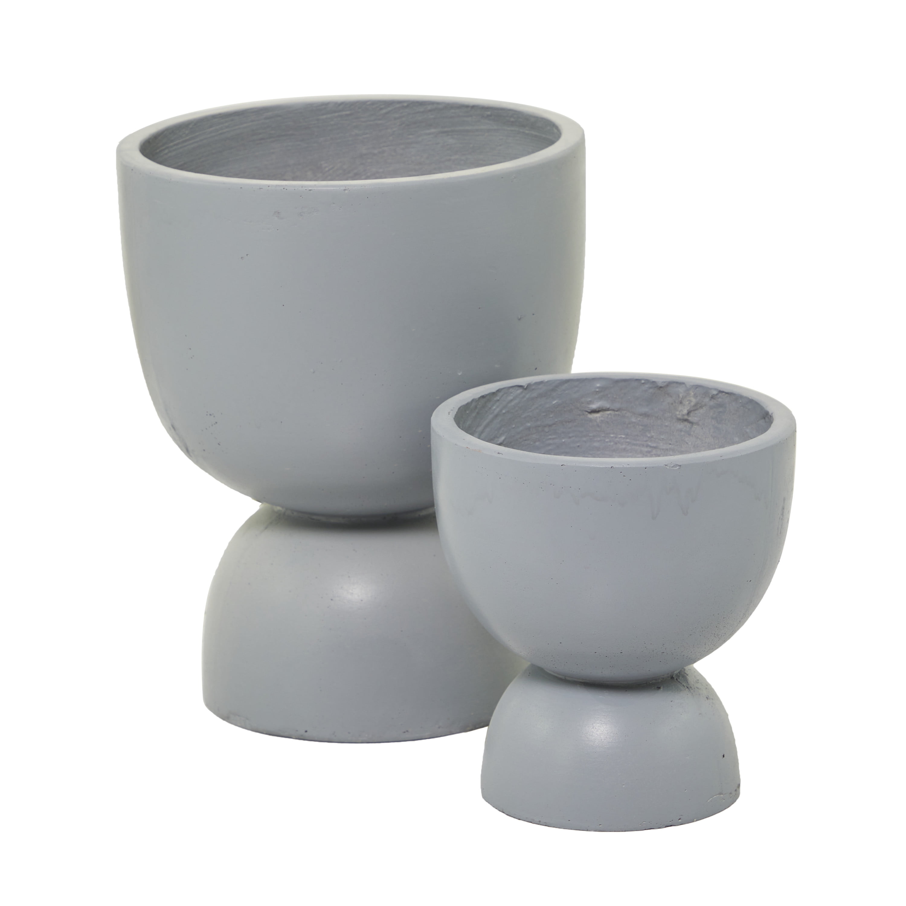 DecMode 15", 9"H Gray Magnesium Oxide Planter (2 Count)