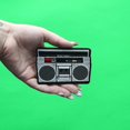 thumbnail image 2 of Retro Boombox Stereo Player Patch Embroidered Iron On, 2 of 2