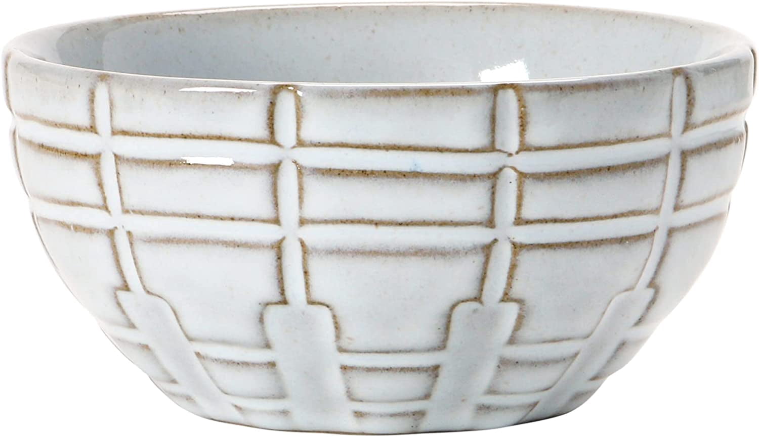 Creative Co-Op Debossed Stoneware Bowl, White, 4 Styles
