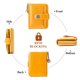 thumbnail image 3 of Cartera pequeña de mujer, cartera de piel auténtica para mujer, con compartimento para monedas, cartera pequeña con cremallera, tarjetero con bloqueador RFID, color amarillo, 3 of 4