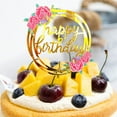 thumbnail image 3 of Colored Flowers Happy Birthday Cake Topper Baking Cupcake Dessert Decoration, 3 of 9