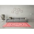 thumbnail image 3 of Ahgly Company Indoor Round Medallion Red Traditional Area Rugs, 5' Round, 3 of 4