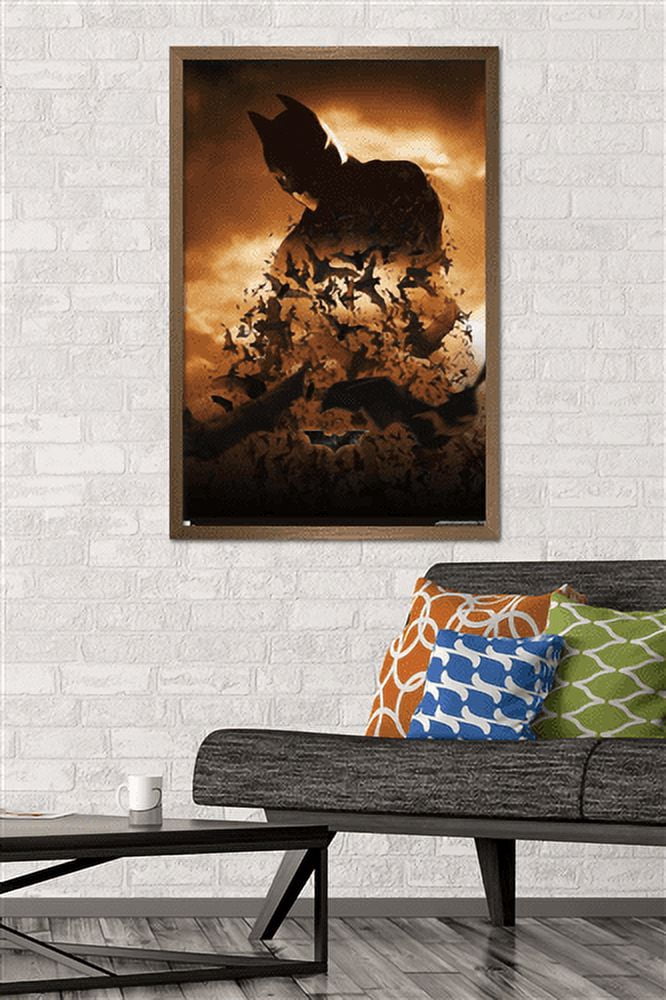 DC Comics Batman Begins - Batman One Sheet Wall Poster, 22.375" x 34", Framed