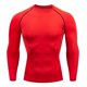 thumbnail image 3 of Camiseta deportiva ajustada de manga larga para hombre, de compresión, de secado rápido, para correr, con lunares blancos y rojos, 3 of 5
