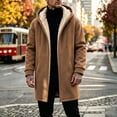 thumbnail image 6 of Mens Fleece Full Zip Hoodie Casual Solid Color Outdoor Pocket Long Sleeve Warm Hoodie Coat, 6 of 6