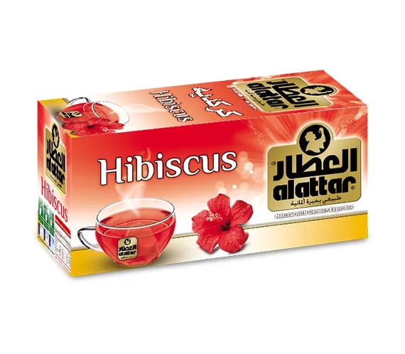 Alattar Hibiscus Tea 20 Bags 2X Strength for Hot & Cold Brew - Case of 24