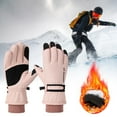 thumbnail image 2 of Weikingp Warm Gloves Ski Gloves Water Proof Touchscreen Snowboard Gloves Warm Winter Snow Gloves for Cold Weather Fits Both Men & Women () pink2 polyester, 2 of 4