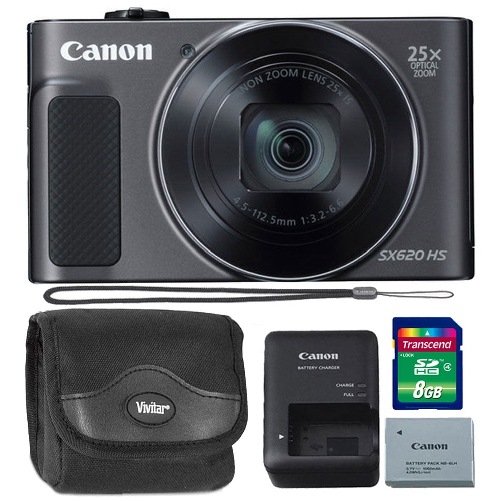 Canon PowerShot SX620 20.2MP HS 25X Zoom Wifi NFC Digital Camera Black 8GB  Kit