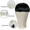 thumbnail image 2 of Tnobhg Canvas Block Head Kit Training Styling Mannequin Wig Head DIY Durable Foam Canvas Material Display Head Wig Stand, 2 of 7