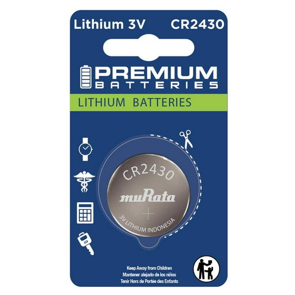 Premium Batteries Murata CR2430 3V Child Safe Lithium Coin Cell (1 Count)