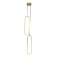 thumbnail image 2 of Lámparas colgantes de oro con 2 luces 36W Longitud ajustable Lámpara colgante de cuerpo de aluminio multipropósito para dormitorio Comedor Vestíbulo Cálido Neutro, 2 of 8