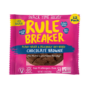 Rule Breaker Snacks Chocolate Brownie 12-Pack | Vegan, Gluten-Free, Nut-Free, Top 11 Allergen-Free | Individually Wrapped 1.9-oz Brownies