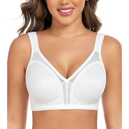 Curyon Women s Minimizer Bra Comfort Non Padded Wireless Full Figure Plus Size Bras 46B