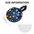 thumbnail image 5 of Football 2pcs PU Leather Round Bag Tags with Privacy Cover and Name ID Tag - Suitcase Tags for Travel Luggage, Handbags, Backpacks, School Bags, 5 of 6