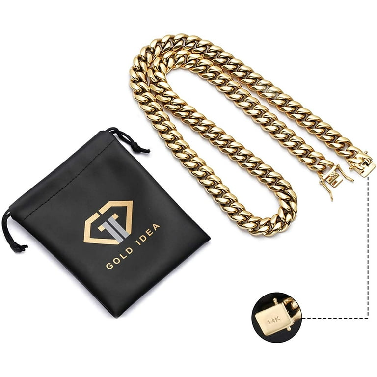 Micro Diamond Dog Tag Necklace & Mens Cable Gold Chain | The Gold Gods