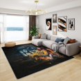 thumbnail image 1 of Lion Rugs for Living Room - 4x5 Rug - Lion Rug - Graffiti Wild Animal Area Rug - Boys Men Lion Head Rugs - Wildlife Black Carpet, 1 of 7